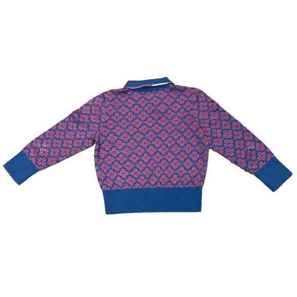 Kate Spade Women’s Flower Polo Sweater size Medium Pink & Blue✨ - Picture 9 of 12